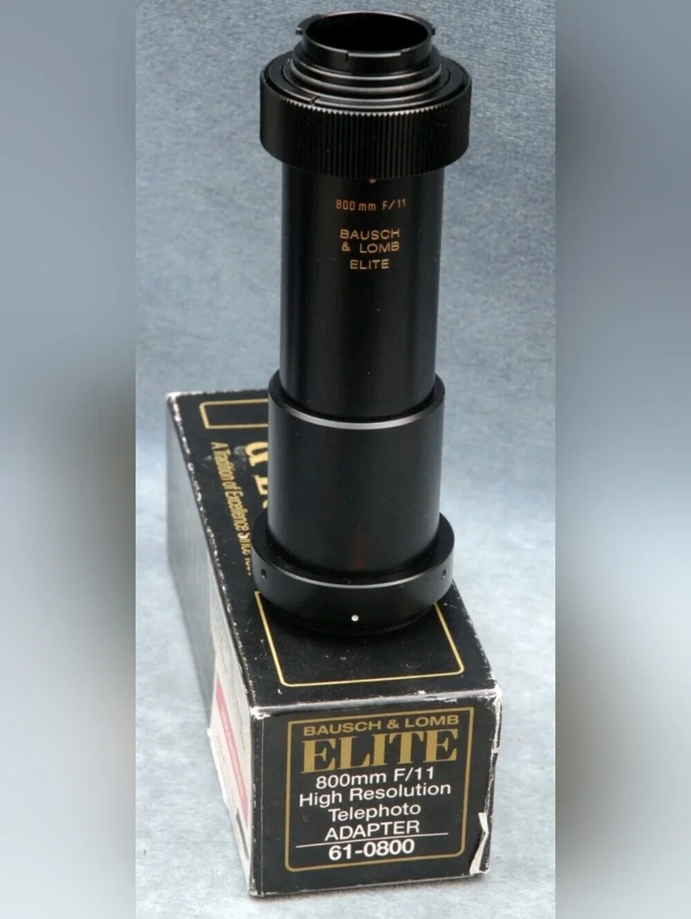 BAUSCH & LOMB ELITE 77 800MM F/11 HIGH RESOLUTION TELEPHOTO ADAPTER IN BOX